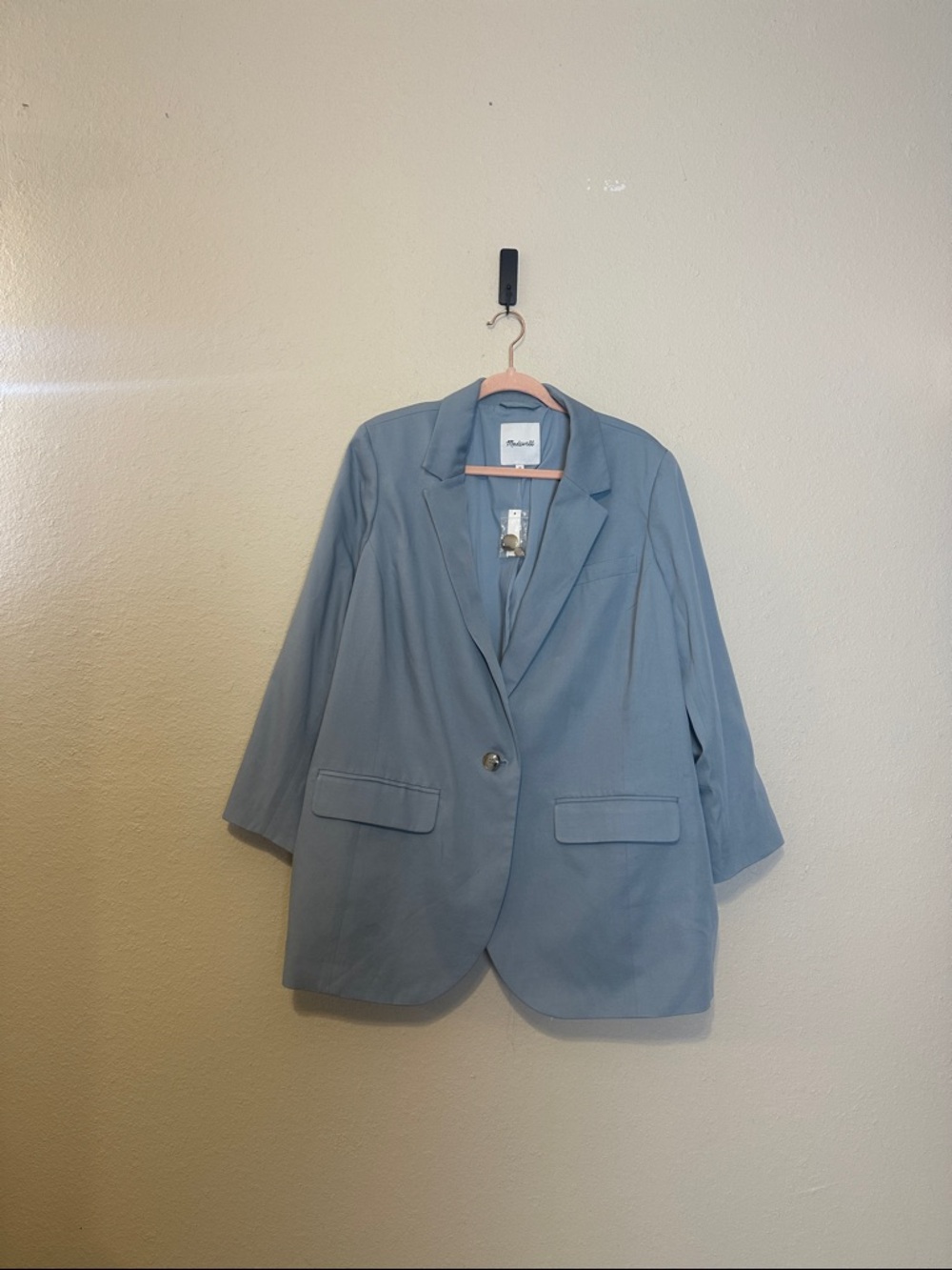 Madewell The Plus Larsen Blazer in Drapeweave In Overcast Size 2X NWT - Picture 5 of 10